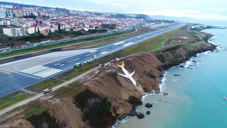 Trabzon’da Uçak Pistten Çıktı
